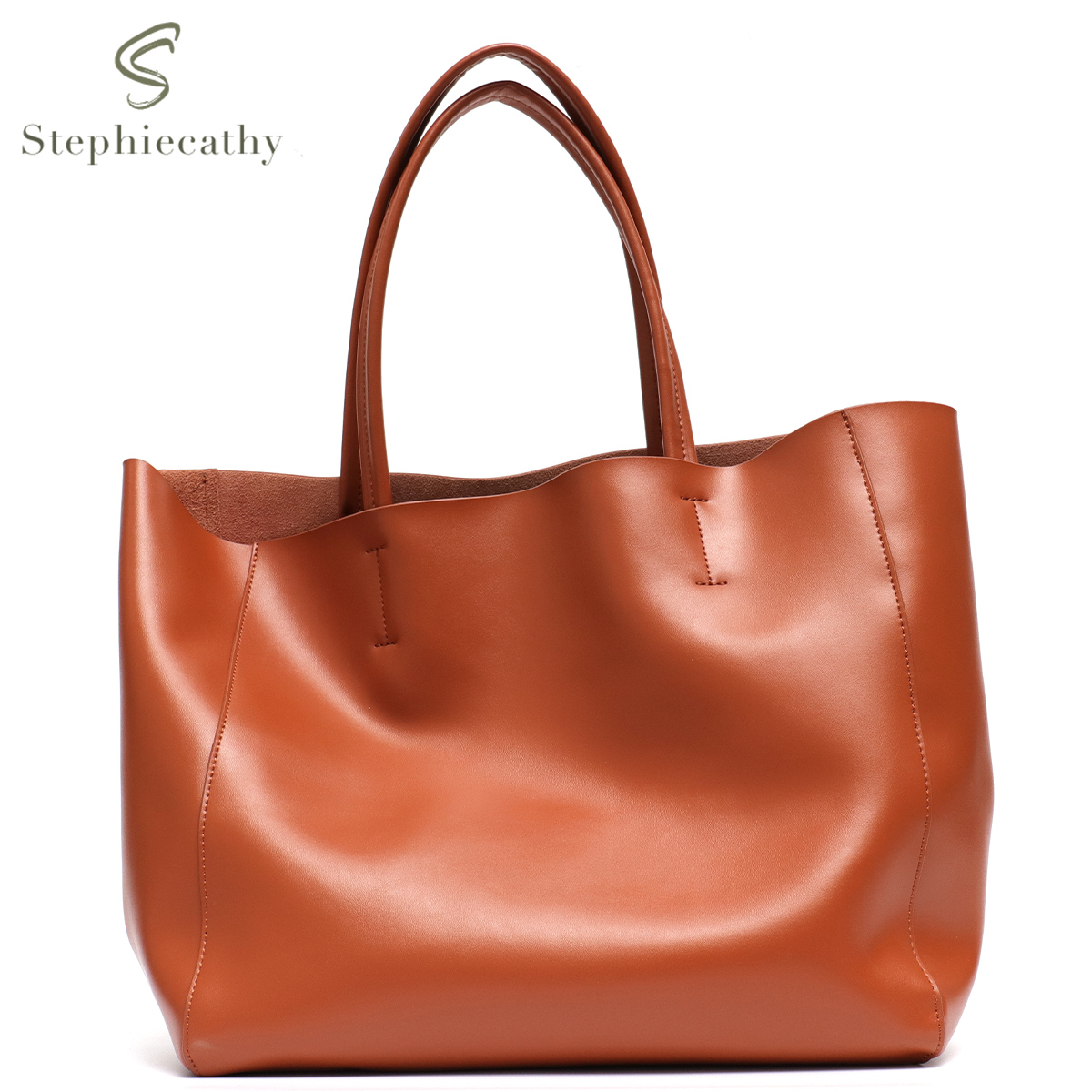 Leather Work Handbags - Grand sac fourre-tout minimaliste pour femmes,