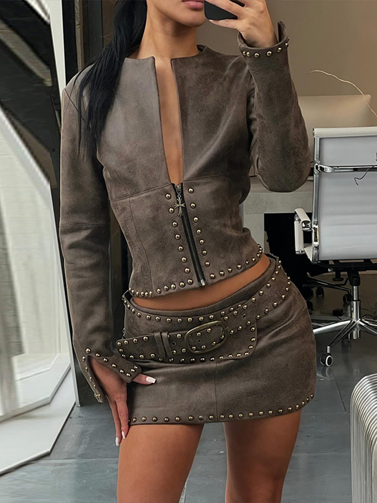 Ensemble 2 pièces pour femme : - Leatherwork Rivets avis et prix