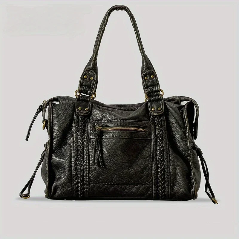 Sac fourre-tout Vintage en cui - Leatherwork Rivets avis et prix