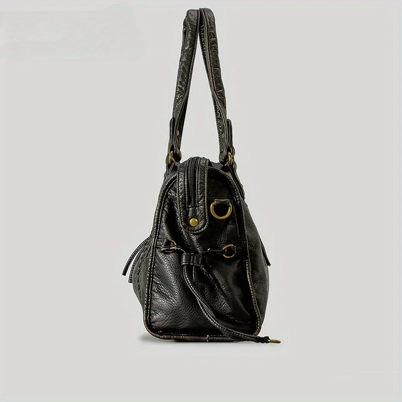 Sac fourre-tout Vintage en cui - Leatherwork Rivets avis et prix